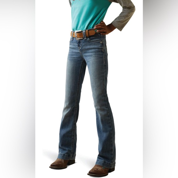 ARIAT Womens Girls R.e.a.l Allessandra Wide Jean Antarctica - Picture 3 of 8